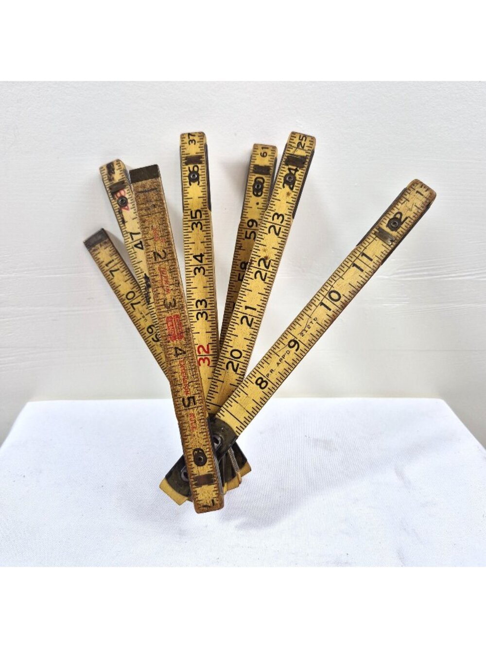Vintage Lufkin No. 7623 Folding Wooden Ruler 6 Ft USA Durable Measuring Tool